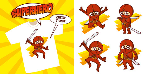 Superhero character Superheroes Set Vector illustration design