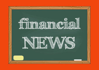 Financial news chalkboard notice Vector illustration for design