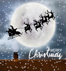Obraz premium Santa's Sleigh flying across the sky