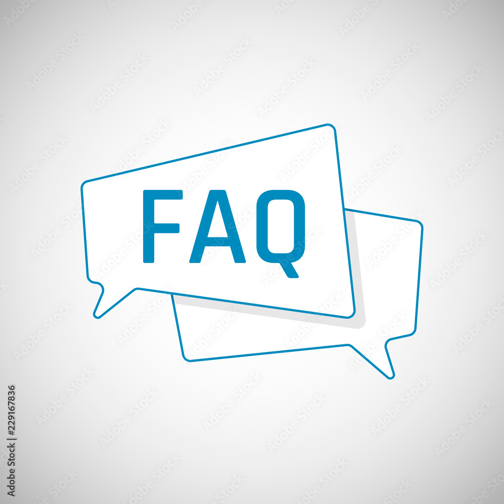 Poster faq icon. frequently asked question as blue speech bubble. element of web icon for mobile concept an