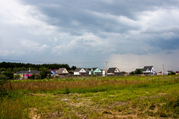 rural landscape with houses