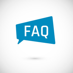 FAQ icon. Frequently Asked Question as Speech bubble. Blue bubble and white text. Element of web icon for mobile concept and web apps. Vector illustration