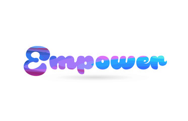 empower pink blue color word text logo icon