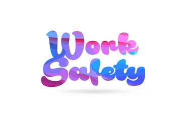 work safety pink blue color word text logo icon