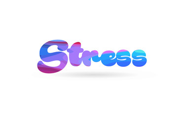 stress pink blue color word text logo icon