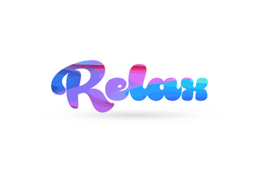 relax pink blue color word text logo icon