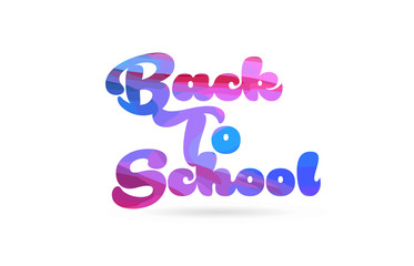 back to school pink blue color word text logo icon