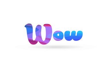 wow pink blue color word text logo icon