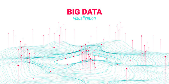 Wave 3D Big Data Visualization. Analysis Infographic.