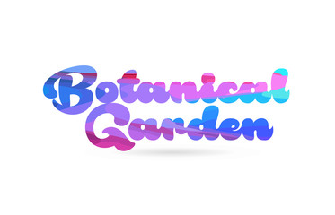 botanical garden pink blue color word text logo icon