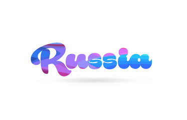 russia pink blue color word text logo icon