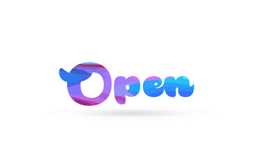 open pink blue color word text logo icon