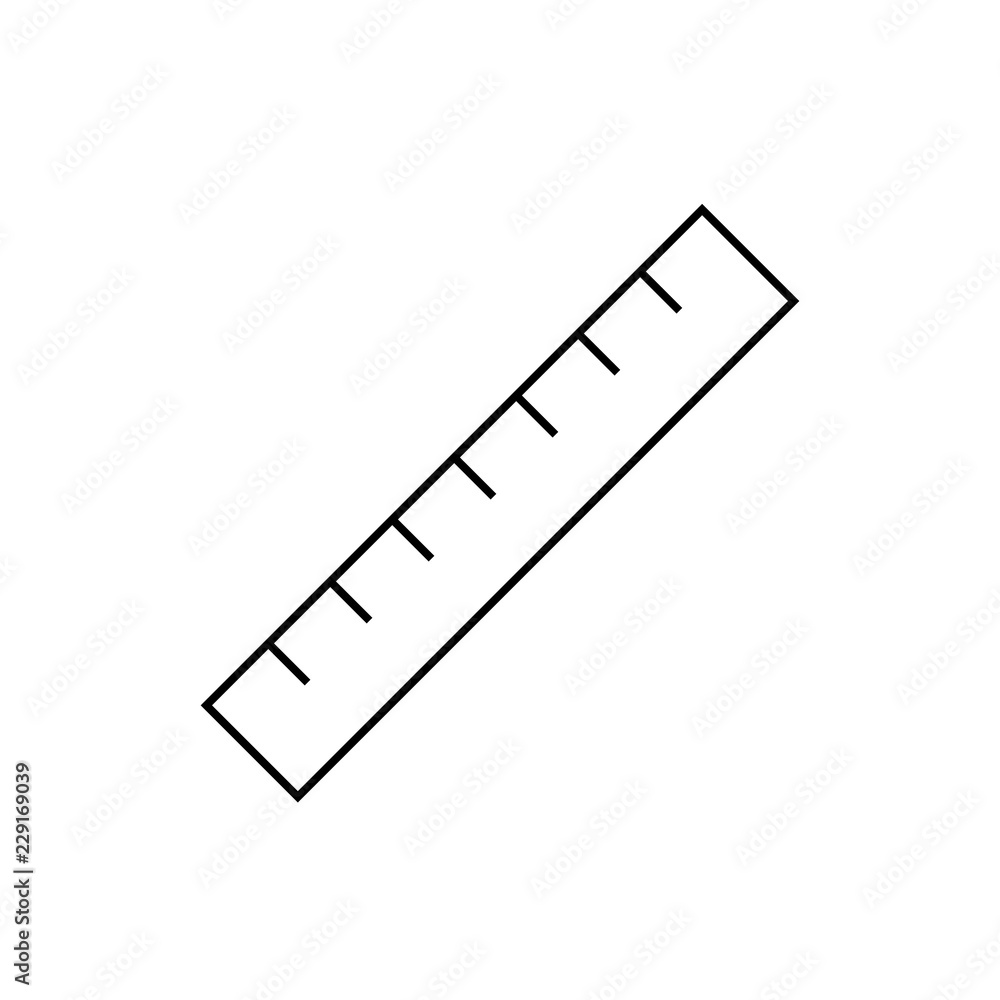 Poster ruler tool outline icon. linear style sign for mobile concept and web design. measurement simple lin