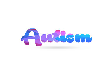 autism pink blue color word text logo icon