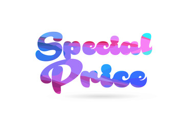 special price pink blue color word text logo icon