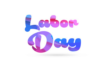 labor day pink blue color word text logo icon