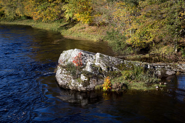 Rocky Outcrop in a Scottish Highland River