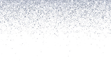 Fototapeta na wymiar Silver glitter particles on white background. Vector
