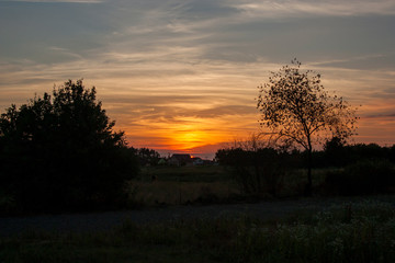 sunset in the countryside