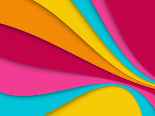 Paper cut, wavy geometric background. Vector illustration