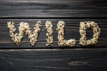 Top view, macro, letters. The inscription 