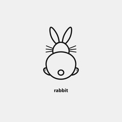 Backside of a rabbit, line icon. Vector illustration.