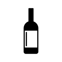 Alcohol bottle icon simple flat style vector illustration