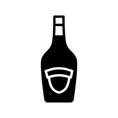 Alcohol bottle icon simple flat style vector illustration