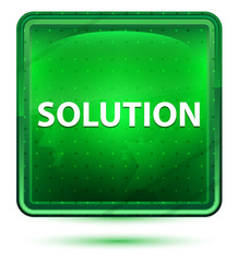 Solution Neon Light Green Square Button