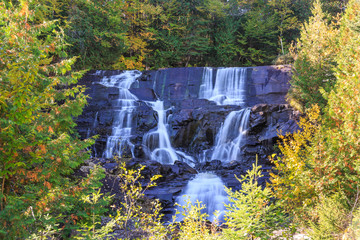 The waterfall La Chute aux Rats in Mont Tremblant Nationalpark in Quebec, Canada