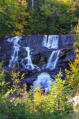 Fototapeta premium The waterfall La Chute aux Rats in Mont Tremblant Nationalpark in Quebec, Canada