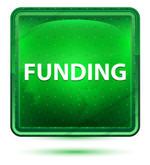 Funding Neon Light Green Square Button