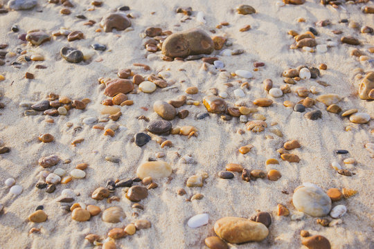 Kieselsteine Kies Sand Strand Nat&uuml;rliche Textur