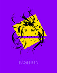 Beautiful Women face. Fashion Girls Illustration. Young woman face