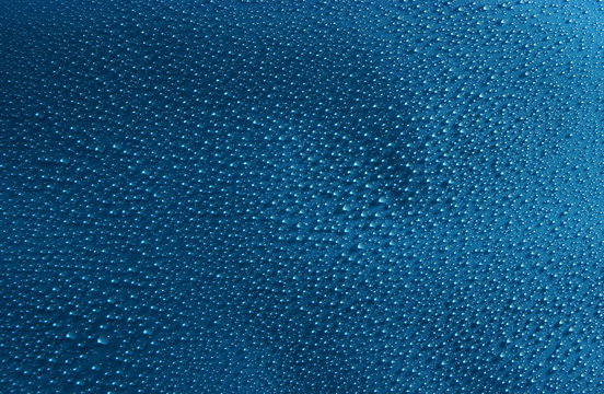 water drops abstract blue background