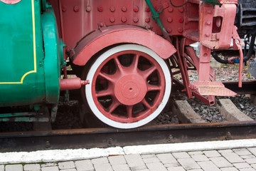 Wheel of old locomotive