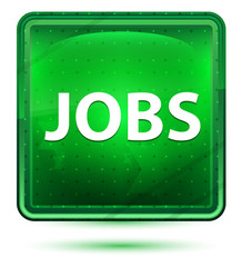 Jobs Neon Light Green Square Button
