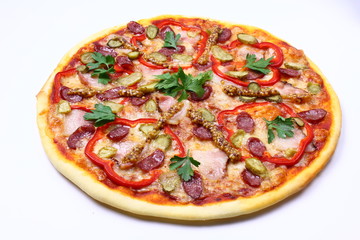 pizza on white background