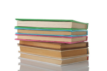 Stack of books on a white isolated background. Old books. Education. school. study
