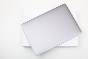 New high-speed thin grey aluminum laptop computer notebook