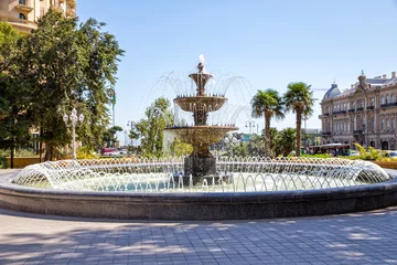 Papier Peint Lavable Fontaine Baku fountain square at day. Republic of Azerbaijan