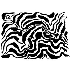 Brush painted zebra pattern. Black and white stripes grunge background.