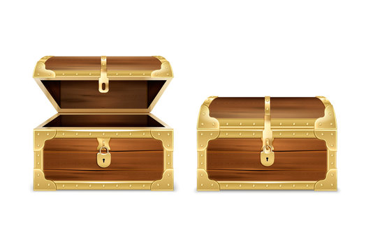 Wooden Chest Realistic Set