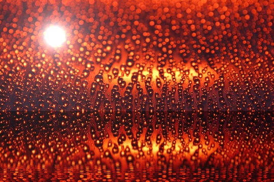 water drops abstract background sun autumn water reflection