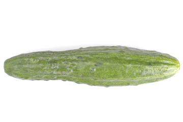Fresh green cucumbers on white isolated background. Fresh vegetables.