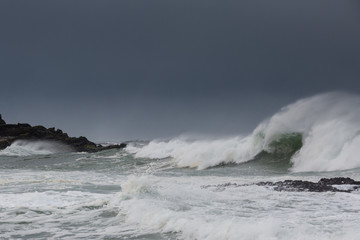 Large Wave Crashes during Storm Barbara