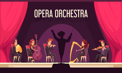 Theater Orchestra Performance Flat © Macrovector