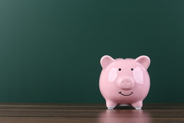 Piggy Bank With Green Background
