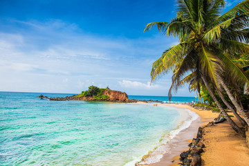 Wonderful sand beach of Mirissa,  Sri Lanka.