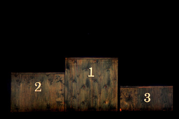 wooden winner stage